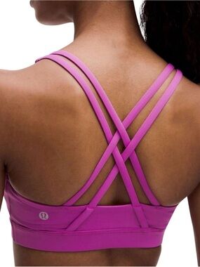 🦄 Lululemon athletica Bright Pink Strappy Crisscross Sports Bra. Size Small